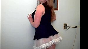 I strip as redheaded slut, teasing with ass and ripped clothes for fun