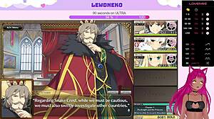 Vtuber Lewdneko moans loudly while using vibrator during Evenicle game play part 4.