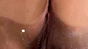 Wet Shower Sex with Huge Tits Brunette Handjob