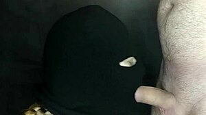 my step sister's hot mouth sucks cock hidden by balaclava?