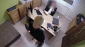 naughty czech teen gives blowjob in office sex casting interview 😏