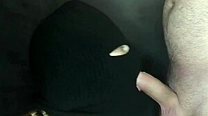 my step sister's hot mouth sucks cock hidden by balaclava?