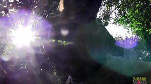 Blonde Climbs Tree For Outdoor Solo Masturbation. She Fingers Herself To Squirting In Dress.