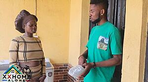 Hey, olosho brings home delivery with wet pussy action