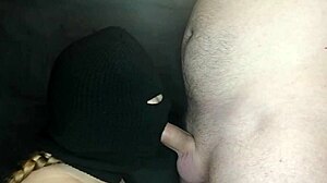 my step sister's hot mouth sucks cock hidden by balaclava?