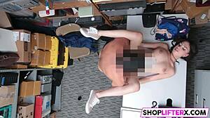 hey, this pretty cute teen shoplifter taylor gets banged by burglar with monster cock in hardcore amateur action