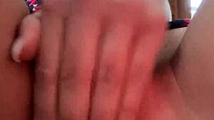 Why resist jerking off to this beautiful babe's hairy wet pussy in close up?