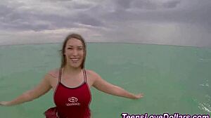 Blonde Teen's Tits Jizzed Over In Public POV Titty Fuck And Cumshot Session