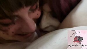 Laurel fingers Astrid while she's bound to the door.