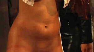 curvy lesbian slaves finger each other for mistress, big tits bouncin' 😈