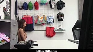 Shoplifter gets strict cavity search big cock from mall guard liftermilf monster cock milf domination