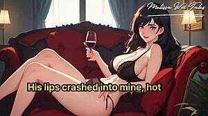 In this hentai story, the dominant wife humiliates her husband with cuckold femdom talk. She masturbates while describing his new role.