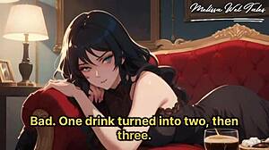 In this hentai story, the dominant wife humiliates her husband with cuckold femdom talk. She masturbates while describing his new role.