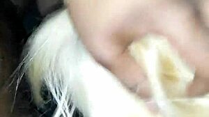 The white slut eagerly sucks my big black cock in this intense scene