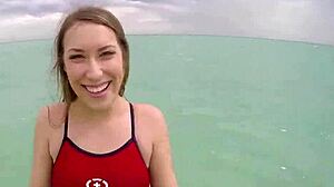 Blonde Teen's Tits Jizzed Over In Public POV Titty Fuck And Cumshot Session