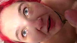 Amber on her knees for daddy in submissive homemade blowjob.