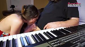 brunette coed cloe passionately sucks cock and feels deep fucking in her twat