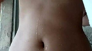 look at this innocent latina girl bathing on hidden cam