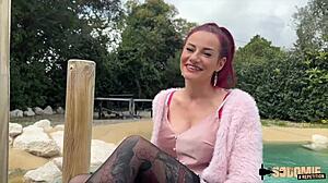 i watch sally the redhead french slut with small waist take two huge cocks in mmf anal threesome