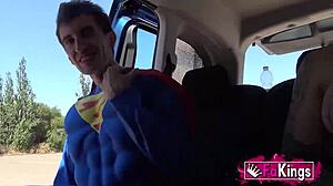 Blonde babe gets interracial fuck from sugardaddy as a gift