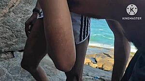 Whoa! Muscular Brazilian Dudes Dominate Interracial Anal Action At Public Beach!
