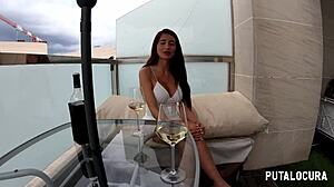 Beautiful milf changing clothes shows white big naked ass.