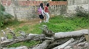 schoolgirl gets creampie in abandoned house.