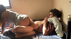 college classmate visits for homework but bends over for blowjob and doggystyle ass action 😜