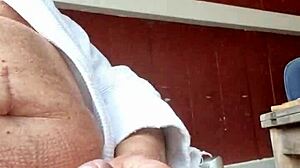 What makes Chris so intriguing during this outdoor amateur close-up session?