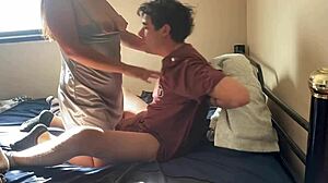 college classmate visits for homework but bends over for blowjob and doggystyle ass action 😜