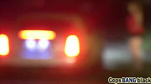 Black Dude Licks Female Cop's Pussy Before Group Action