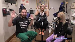 Dr Tampa Examines Short-Haired Blonde Channy Crossfire with Gloves in Hospital POV Spreading Shaved Pussy and Ass