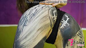 i'm an alternative hippie tattooed teen stuffing my delicious pussy solo