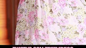 Cute Teen Brunette Shay Laren Plays with Big Natural Tits