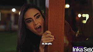 Grinch and Victoria Camargo in costumes dirty Christmas with anal fucking and massage