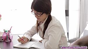 petite teen asks, 'want me to titfuck this monster cock?' then gets facial after blowjob in hardcore hd.