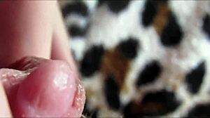 Close up view of big clit reaching orgasm