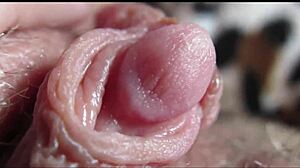 Close up view of big clit reaching orgasm