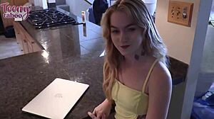 Sage fox sucks after creampie.