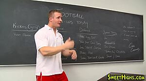 Teen 18+ with small tits gets jizzed on her face.