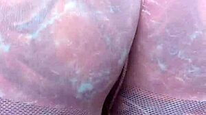 Milf Melody Radford Sheer Gym Leggings Close-Up