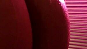 Blonde bombshell Olivia seduces in the shower