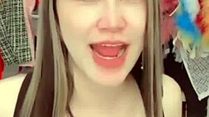 Teen with big tits explores sexy body and pussy intriguingly