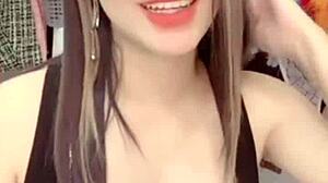 Teen with big tits explores sexy body and pussy intriguingly