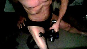 Massage Thigh in Underwear on Stool!