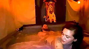 Quickie Creampie Hot Tub Fuck With Santana Red Wca Productions