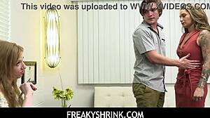 freakyshrink stepson masturbates and fucks his hot stepmom athena and then his perverted therapist