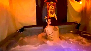 Quickie Creampie Hot Tub Fuck With Santana Red Wca Productions