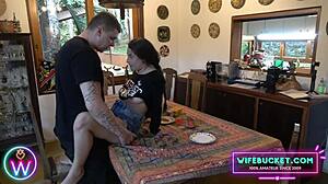 I fingered her wet pussy right on the kitchen table 😍