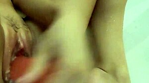 Beautiful teen plays with dildo in shower for sensual orgasm 😊